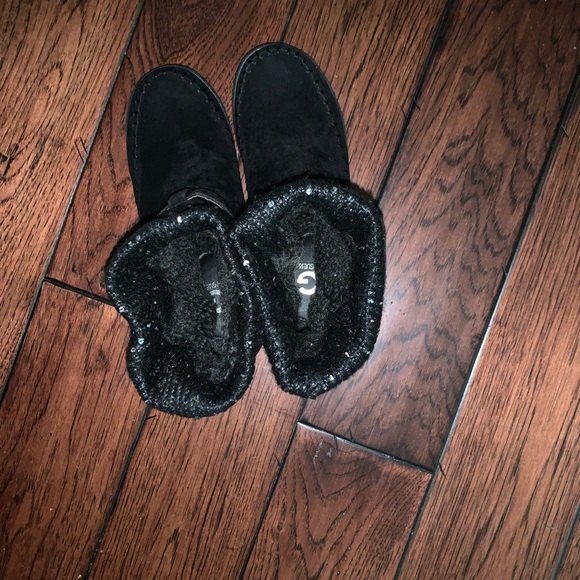 Guess Black Sparkle Boots with Buckles 7.5 NWOB - Picture 7 of 7